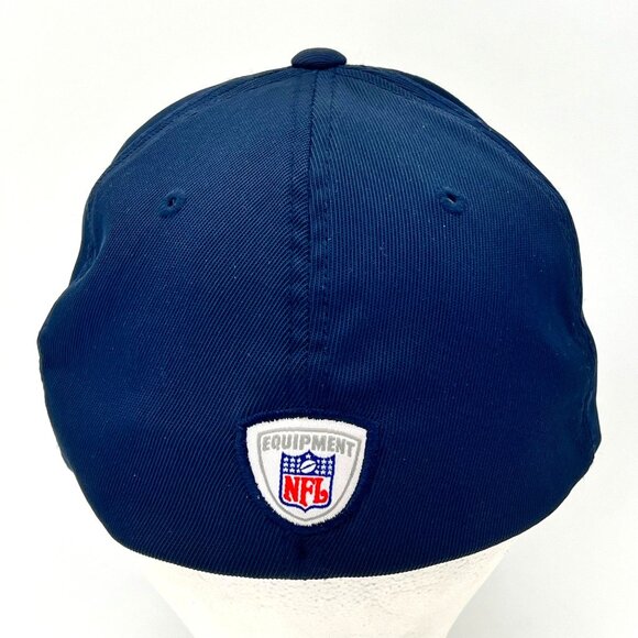 Reebok NFL St. Louis LA Rams Cap Hat Navy & Gold Fitted Stretch Elastic OSFA - Picture 2 of 15